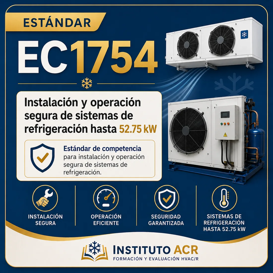 Estándar EC1754 - Instalación y operación segura de sistemas de refrigeración hasta 52.75 kW